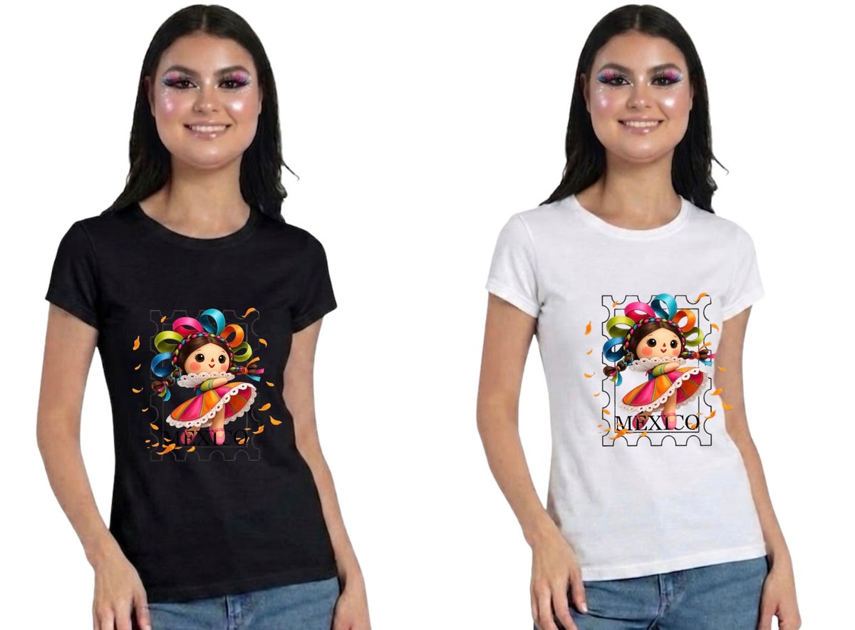 Playera de Algodón Bailarina | Estampado Mexicano