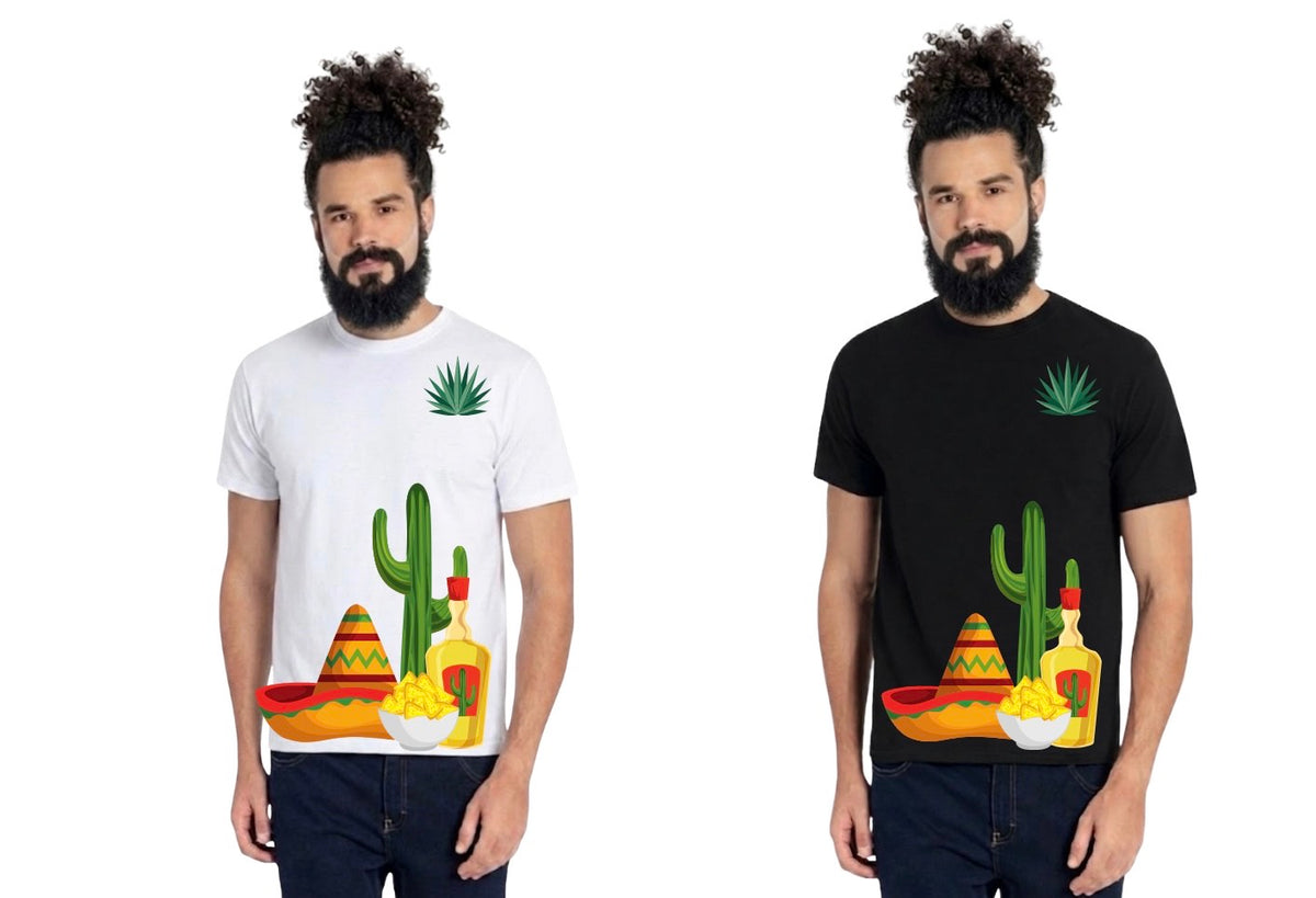 Playera de Algodón Cactus con Sombrero | Estampado Mexicano