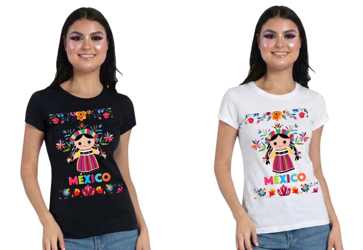 Playera de Algodón Frida México | Estampado Mexicano