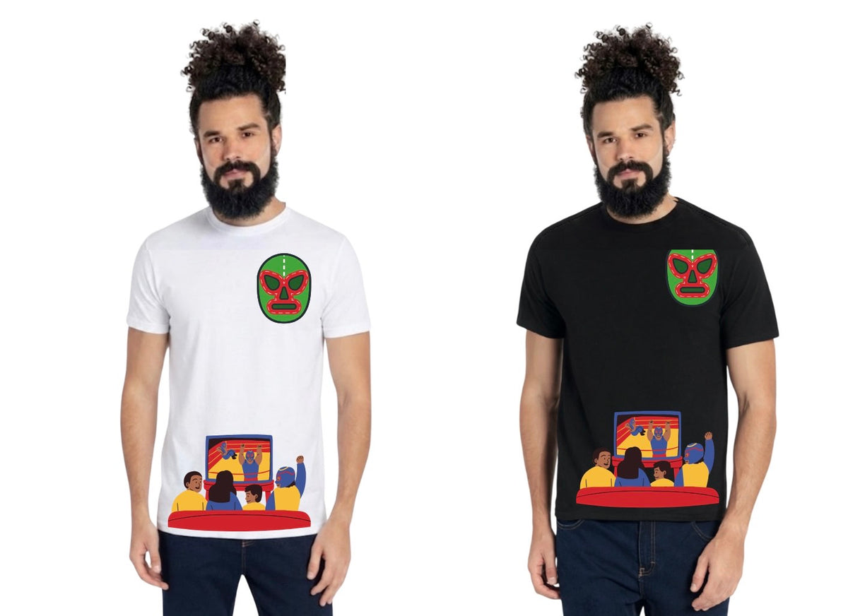 Playera de Algodón Arena de Luchas | Estampado Mexicano