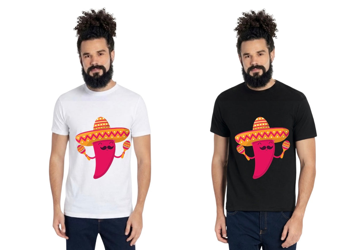 Playera de Algodón Chile con Sombrero | Estampado Mexicano